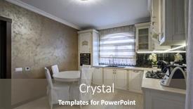  Presentation with white house - PPT theme enhanced with white-classic-cozy-kitchen background and a gray colored foreground