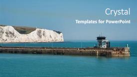  Presentation with port - Amazing PPT theme having white-cliffs-of-dover-uk backdrop and a teal colored foreground