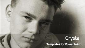  Presentation with black man - Beautiful theme featuring white close-up portrait sad backdrop and a dark gray colored foreground