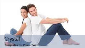  Presentation with welcome back 2020 - Slides having white clothes - cheerful young couple sitting background and a teal colored foreground