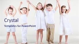  Presentation with cute - Colorful presentation theme enhanced with white clothes hold on hand backdrop and a sky blue colored foreground