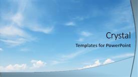  Presentation with cloud - Audience pleasing PPT theme consisting of white cloud on blue sky backdrop and a light blue colored foreground