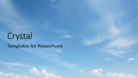  Presentation with cloud - Presentation design consisting of white cloud on blue sky background and a light blue colored foreground