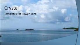  Presentation with calm sea - Presentation theme having white clouds and blue sky over a calm sea porthcressa st mary's isles of scilly background and a light blue colored foreground