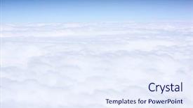  Presentation with plain clear navy blue blue and white cloudy - PPT theme consisting of white clouds and blue sky background and a sky blue colored foreground