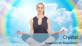  Presentation with health wellness - Presentation theme consisting of white clouds and rainbow background and a light blue colored foreground