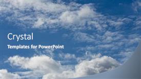  Presentation with fly - Presentation design featuring white-clouds-fly background and a ocean colored foreground