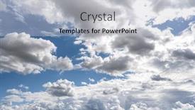  Presentation with reflection - PPT theme featuring white-clouds-in-a-beautiful background and a light gray colored foreground