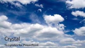  Presentation with sky blue - Amazing theme having white clouds in blue sky backdrop and a  colored foreground