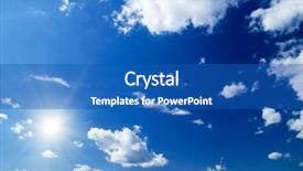  Presentation with sky blue - Colorful slide set enhanced with white clouds in blue sky backdrop and a  colored foreground