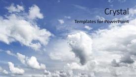  Presentation with plain clear navy blue blue and white cloudy - Presentation design with white clouds in blue sky background and a  colored foreground