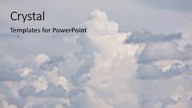  Presentation with plain clear navy blue blue and white cloudy - Beautiful PPT theme featuring white clouds in the blue backdrop and a light gray colored foreground