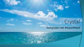  Presentation with calm sea - Presentation design having white-clouds-with-blue-sky background and a light blue colored foreground