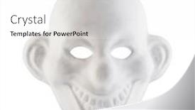  Presentation with clown - Presentation design enhanced with white-clown-mask-isolated background and a white colored foreground
