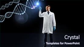  Presentation with black dna scientist - PPT layouts with white coat and medical background and a wine colored foreground