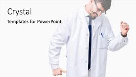  Presentation with professional - Slide deck featuring white coat over isolated background background and a white colored foreground