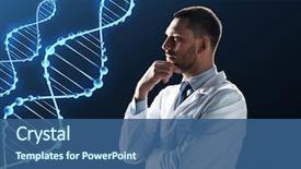  Presentation with dna black - PPT layouts enhanced with white coat with dna background and a ocean colored foreground