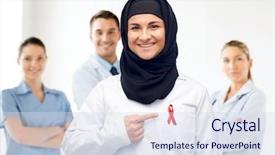  Presentation with awareness - Cool new slides with medicine healthcare and people concept backdrop and a sky blue colored foreground