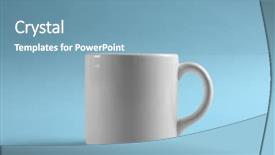  Presentation with blank backgroud - Beautiful PPT layouts featuring white coffee - blank ceramic cup on color backdrop and a  colored foreground