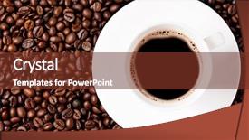  Presentation with coffee beans on a white - Cool new slide deck with white coffee cup with saucer backdrop and a tawny brown colored foreground