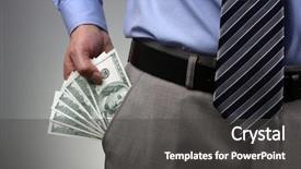  Presentation with corruption - Amazing presentation having white collar - businessman with money in suit backdrop and a dark gray colored foreground