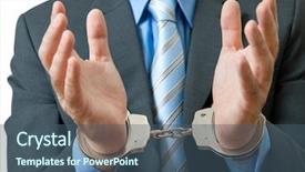  Presentation with crime - Beautiful slides featuring white collar crime businessman backdrop and a ocean colored foreground