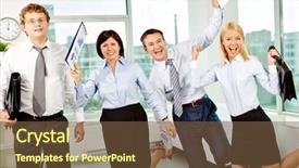  Presentation with utility workers - Audience pleasing slides consisting of white collar workers having fun backdrop and a  colored foreground