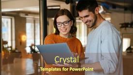  Presentation with project monitring - PPT layouts featuring white-colleagues-discussing-project background and a tawny brown colored foreground