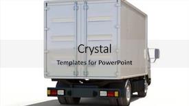  Presentation with commercial retail stores - Audience pleasing theme consisting of white commercial delivery truck backdrop and a light gray colored foreground