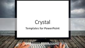  Presentation with computer vision and image processing - Slides having white computer monitor and keyboard background and a  colored foreground