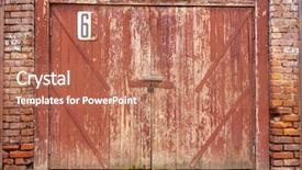  Presentation with concrete cracked - Colorful presentation design enhanced with white concrete wall gate backdrop and a coral colored foreground