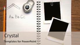  Presentation with pencils - Audience pleasing presentation theme consisting of white copy book pencils backdrop and a soft green colored foreground