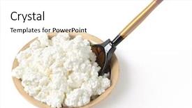  Presentation with white cheese - Beautiful slide deck featuring white cottage cheese in a bowl isolated on white background backdrop and a white colored foreground