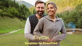  Presentation with walking together - Slides enhanced with white-couple-smiling-and-hugging background and a violet colored foreground