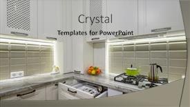 Presentation with kitchen furniture - PPT theme consisting of white-cozy-and-comfy-contemporary background and a light gray colored foreground