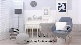  Presentation with simple design white - Presentation theme with white crib and rocking chair background and a light gray colored foreground