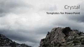  Presentation with mountain top - Presentation with white-cross-on-the-top background and a light gray colored foreground