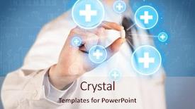  Presentation with blue - Presentation theme featuring doctor in coat in front background and a lemonade colored foreground