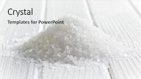  Presentation with table salt - Colorful PPT theme enhanced with white crystal salt on wooden backdrop and a white colored foreground