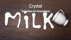  Presentation with wooden desk cup - Slide deck having white cup and milk splash background and a tawny brown colored foreground