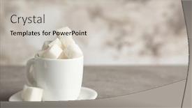  Presentation with sugar cubes - Colorful slide set enhanced with white cup full of sugar cubes on table backdrop and a light gray colored foreground