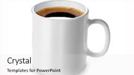  Presentation with coffee beans on a white - Slides enhanced with white cup of coffee isolated background and a white colored foreground
