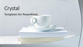  Presentation with tea coffee - Cool new PPT theme with white cup of coffee backdrop and a light gray colored foreground