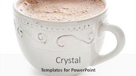  Presentation with cacao - Amazing slide deck having white-cup-of-creamy-cacao backdrop and a light gray colored foreground