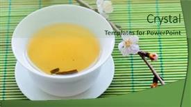  Presentation with tea cup - Beautiful PPT layouts featuring white cup of herbal tea backdrop and a  colored foreground