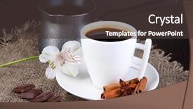  Presentation with coffee beans on a white - PPT theme having white cup of turkish coffee background and a  colored foreground