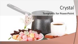  Presentation with cup coffee - Presentation theme enhanced with white cup of turkish coffee background and a white colored foreground