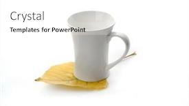  Presentation with white sheet - Presentation consisting of white-cup-on-yellow-sheet background and a  colored foreground