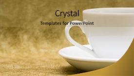  Presentation with brown and white - Presentation design consisting of capacity - white cup with saucer background and a  colored foreground