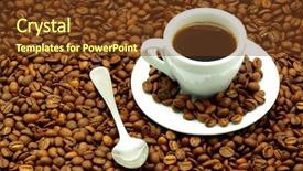  Presentation with coffee beans on a white - Colorful PPT layouts enhanced with white cup with coffee costing backdrop and a  colored foreground